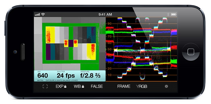Cine Meter showing a false-color image