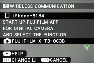 Wireless Connection screen with previous controller listed
